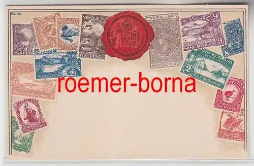 73802 Briefmarken Präge Ak Briefmarken von Neuseeland um 1910