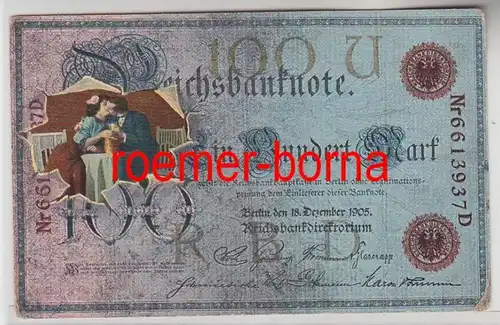 74068 Feldpost Ak 100 Mark Reichsbanknote 18.Dezember 1905