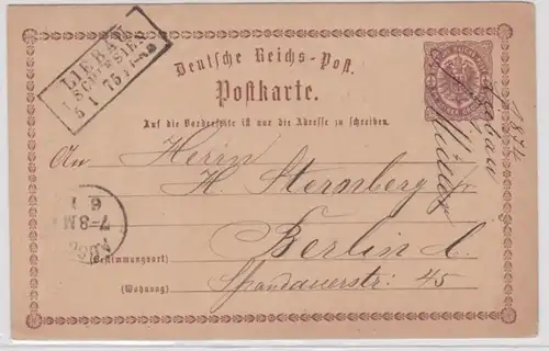 97950 DR Carte postale P1 Liebau Silésie vers Berlin 1875