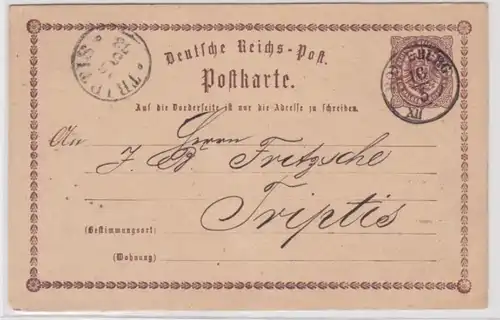 97940 DR Carte postale P1 Ronneburg vers Triptis 1873