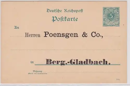 97710 DR Ganzsachen Postkarte P30 Zudruck Poensgen & Co. Berg.-Gladbach
