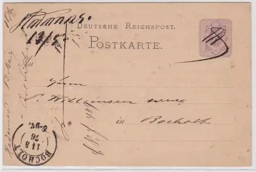97589 DR Carte postale complète P5 I /02 vers Bocholt 14 juin 1876