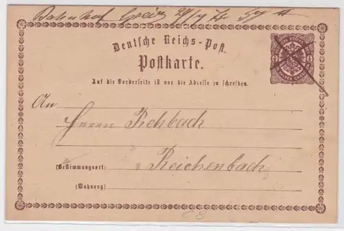 97354 DR Ganzsachen Postkarte P1 Plattenfehler C8 adressiert nach Reichenbach