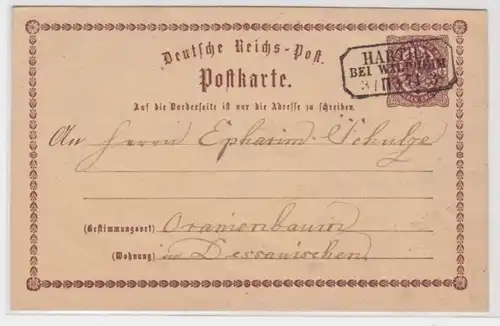 97108 DR Carte postale P1 Hartha vers Oranienbaum 1874