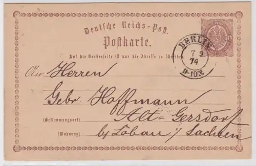 97094 DR Carte postale P1 Berlin vers Alt-Gersdorf bei Löbau 1874