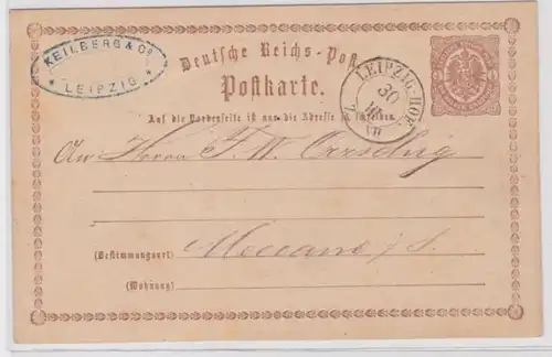 96975 DR Carte postale P1 Keilberg & Co. Leipzig vers Meerane 1873