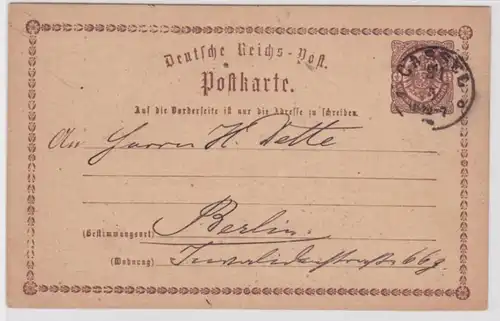 96957 DR Ganzsachen Postkarte P1 Plattenfehler Cassel nach Berlin um 1874