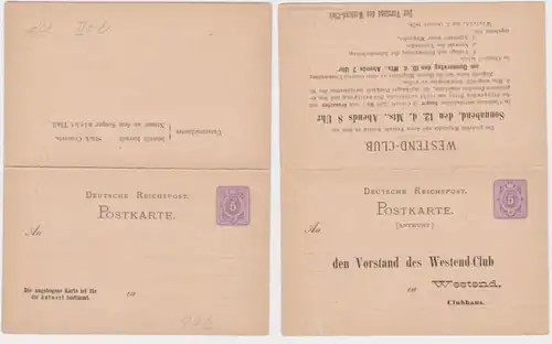 96189 DR Carte postale complète P7II Impression Conseil d'administration du Westend Club 1878