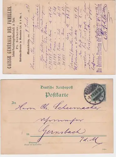 89662 DR Ganzsachen Postkarte P30 Zudruck Lebens-Versicherungsgesellschaft Paris