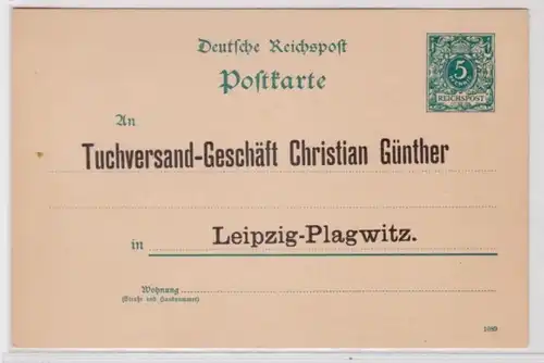 69388 DR Ganzsachen Postkarte P20 Zudruck Tuchversand-Geschäft Günther Leipzig