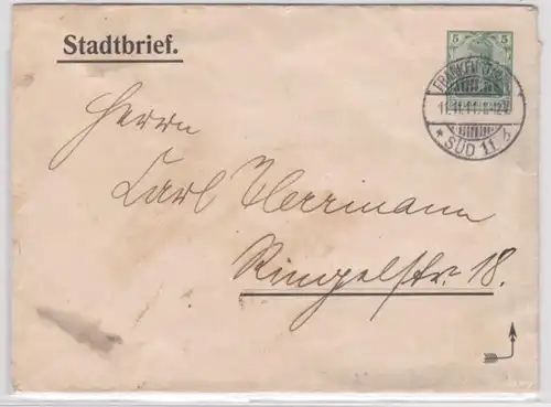 57387 Privat Ganzsachen Umschlag Stadtbrief Frankfurt am Main 1911