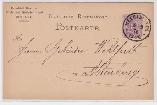 44836 DR Ganzsachen Postkarte P5 Zudruck Friedrich Heymer Steindruckerei Meerane