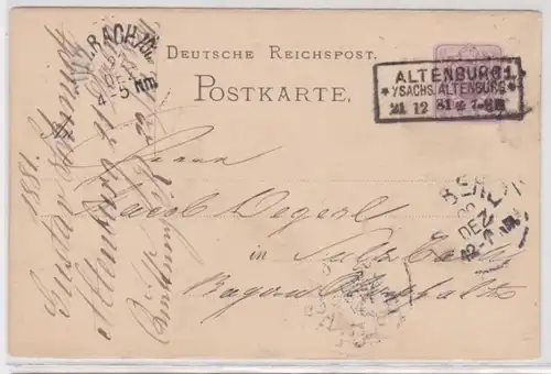 44173 DR Plein de choses Carte postale P10 Zuschriften Altenburg vers Sulzbach 1881