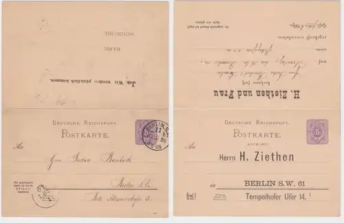 28067 DR Carte postale complète P19 Imprimer H. Ziethen & Mme Invitation Berlin