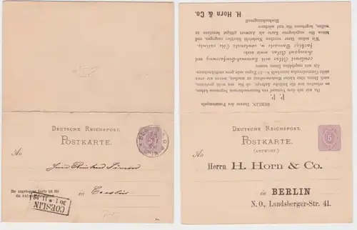 24302 DR Carte postale complète P13 Pression H. Horn & Co. Berlin 1885