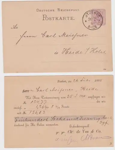 23457 DR Carte postale complète P12 tirage Chs. de Vos & Co. Itzehoe 1885