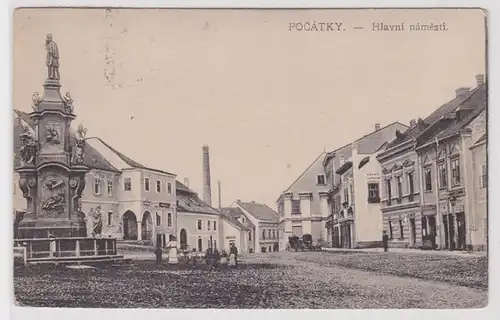 16417 Ak Pocátky in Tschechien - Hlavni Namesti Hauptplatz 1917
