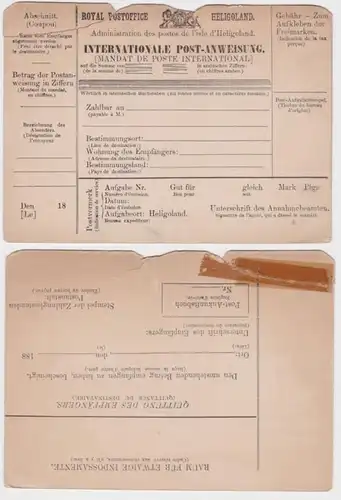 72941 Marque de colis Instruction internationale de poste Royal Postoffice Heligoland