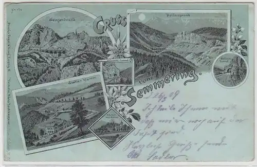68665 Carte de la Lune Grousse du Semmering 1909