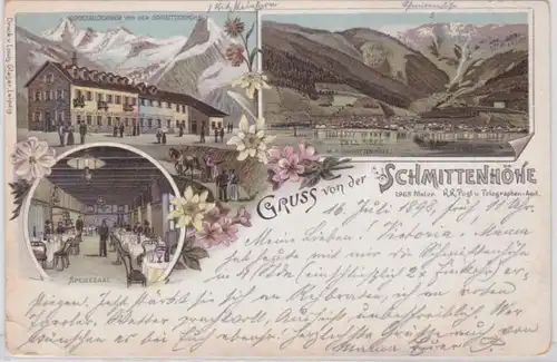 72574 Ak Lithographie Salutation de la Schmittenhöhe Autriche 1898