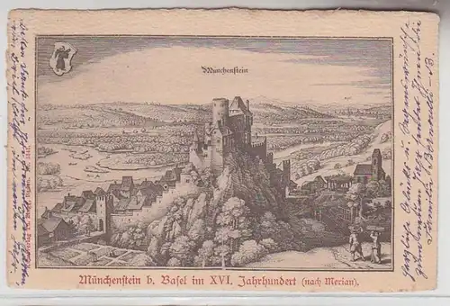 68776 Ak Munichstein près de Bâle au XVIe siècle (après Merian) 1902