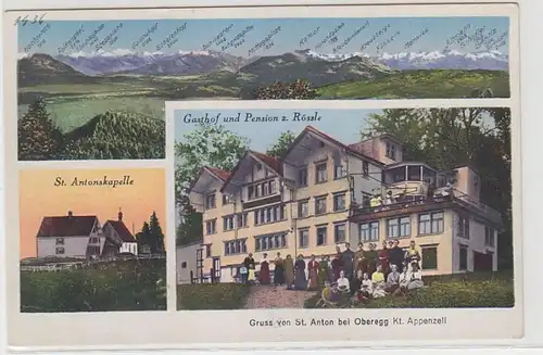 61541 Multi-image Ak Salutation de St.Anton chez Oberegg Kt.Appenzell Hostel vers 1915