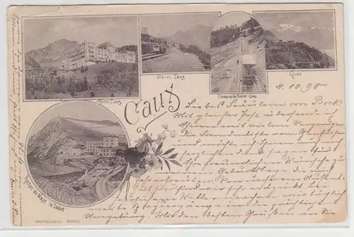 68773 Mehrbild Ak Caux Schweiz Hotel, Bergbahn, Station usw. 1898