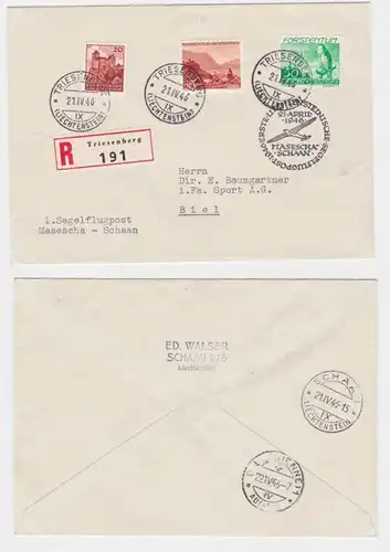 94913 AÉROPOST I. Poste de vol à voile du Liechtenstein Masecha-Shan 21 avril 1946