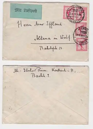 94788 FLUGPOST Deutsche Luftpost Karlsruhe nach Altena 30. Juni 1926
