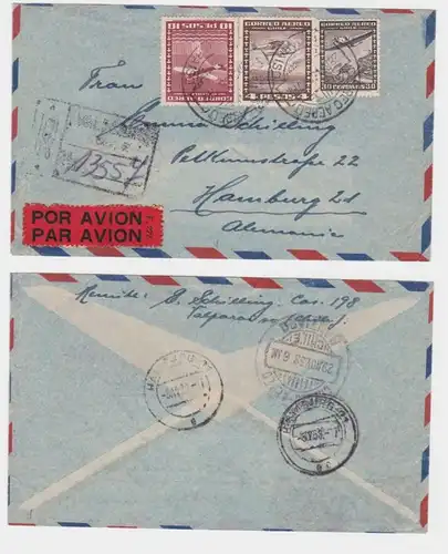 80526 Aéroports POST Poste aérienne Correo-Aereo Santigo Chili - Hambourg 28 novembre 1938