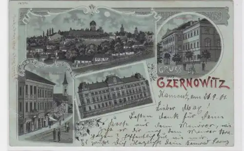 94635 Carte de la Lune Grousse de Czernowitz Bureau de poste etc. 1901