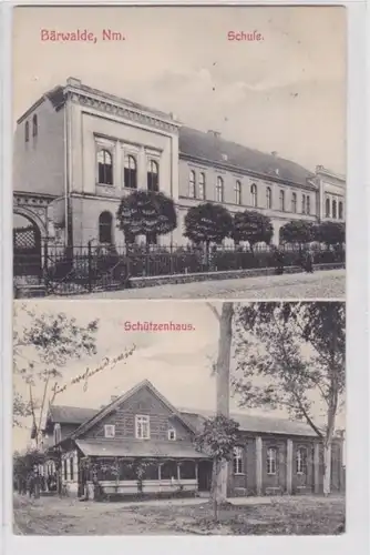 94146 Multi-image Ak Bärwalde Neumark école et maison de protection 1908