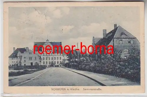 74312 Ak Schwerin à la Warthe Skwierzyna Seminarstrasse 1923