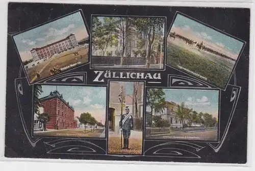 72224 Mehrbild Ak Züllichau Sulechów Ulanen Kaserne 1917