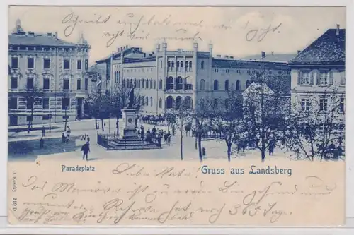 51177 Ak Gruss de Landsberg a. Warthe Paradeplatz 1899
