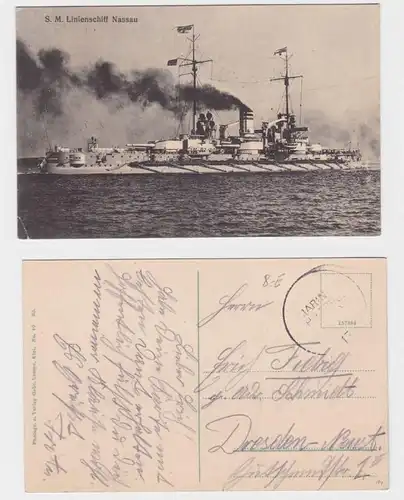 92548 AK S.M. Bateau de ligne Nassau - Marine Post 1915