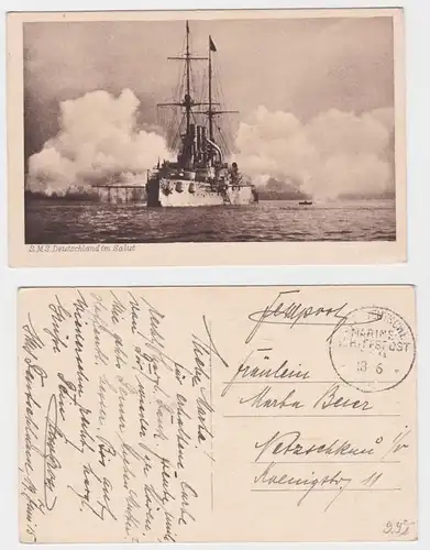 85944 AK S.M.S. Allemagne dans le Salut - Marine Boat Post No. 90? - 1915
