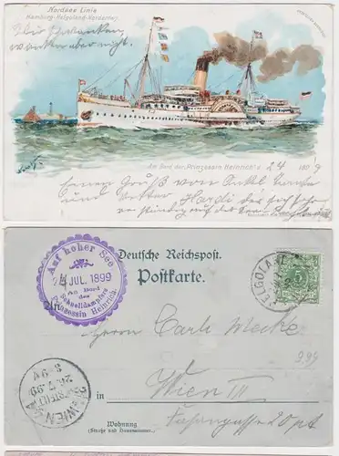 74019 Ak An Bord des Schnelldampfers Prinzessin Heinrich 1899