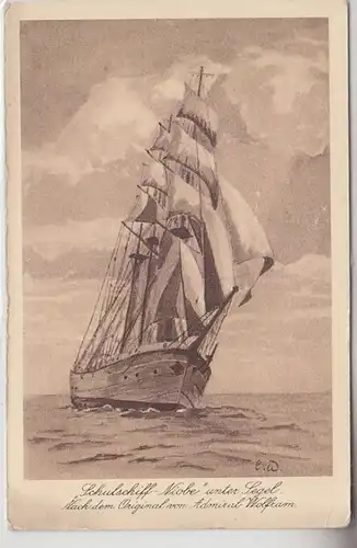 18069 Ak Schulschiff 'Niobe' unter Segel um 1930