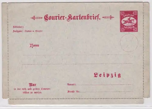 01161 entier courrier privé Courier Cartes de Leipzig 3 1/2 Pfennig vers 1900