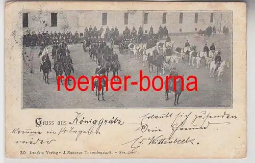 03689 Ak Königsgrätz Hradec Králové Reiter auf Kasernenhof 1903