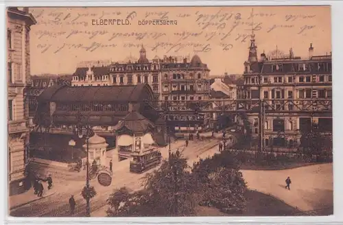 06000 AK Elberfeld - Döpersberg, train de suspension Gare Tram 1913