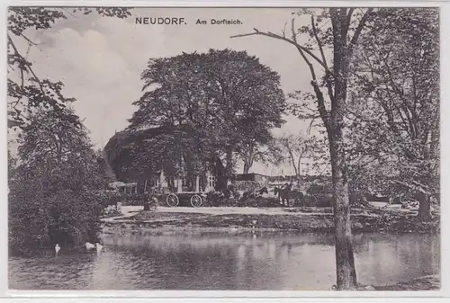 10412 Ak Neudorf Schleswig Holstein am Dorfteich 1913