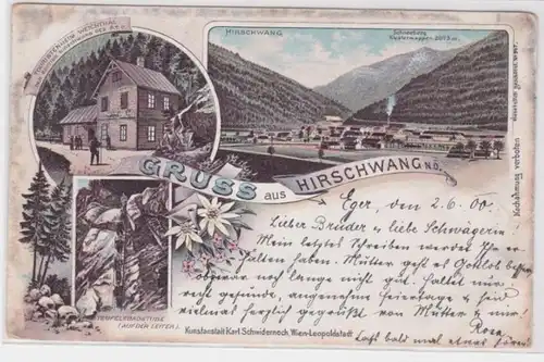 13764 Ak Salutation de Hirschwang Niederösterreich 1900