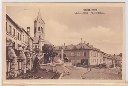19123 Ak Helmbrechts Luitpoldstraße et vue sur le monument de guerrier 1930