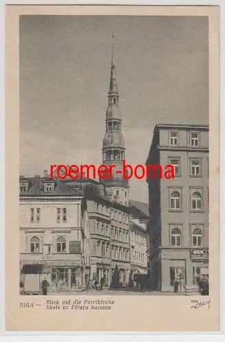 19991 Ak Riga Blick auf die Petrikirche um 1930