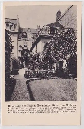 21211 AK Bonn, vue de la cour de Bonngasse 20 Maison natale de Beethoven vers 1930