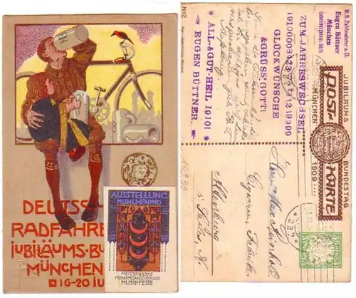 21245 GS Ak Cyclistes Bundestag Munich 1909