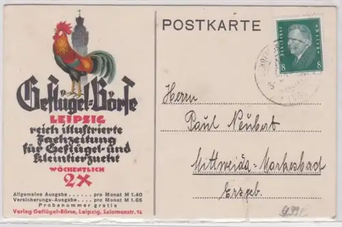25152 Publicité Ak Volaille Bourse illustrée feuille de la semaine Leipzig 1930