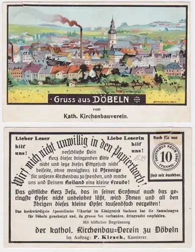 26822 Reklame ASk Gruß aus Döbeln vom katholischen Kirchenbauverein 1907